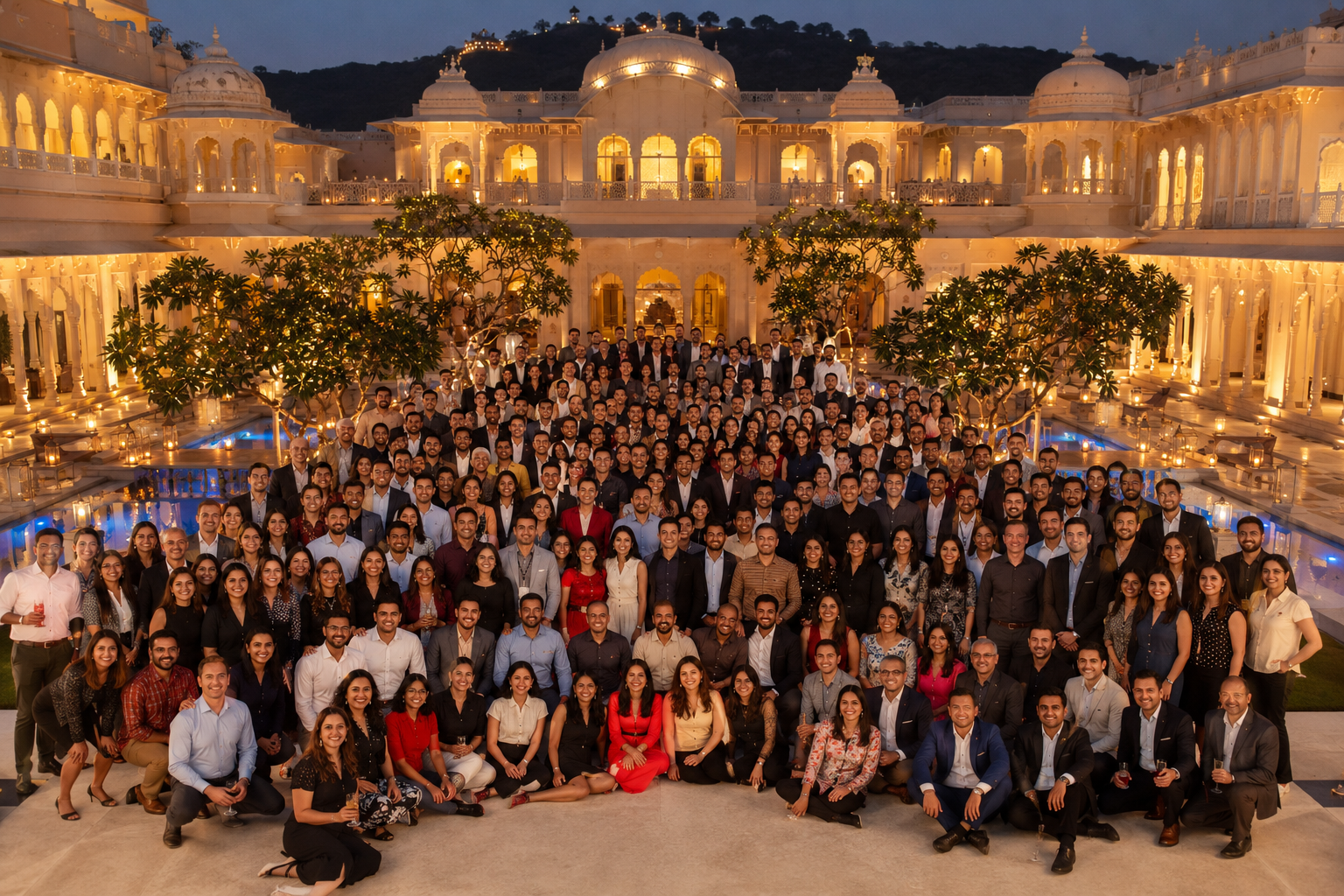 Corporate group posing